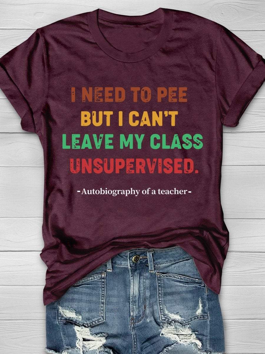 Autubiography Of A Teacher Print Graphic T-shirts