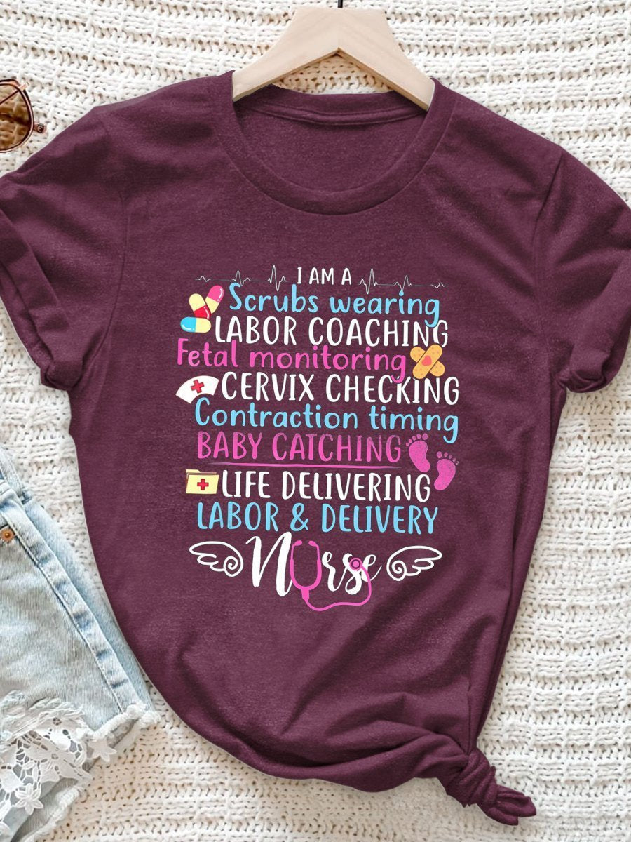 I Am A Nurse Print Short Sleeve T-shirt
