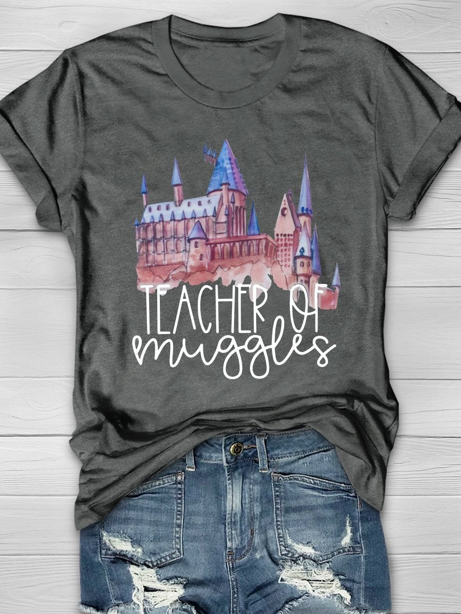 Teacher of Muggles Print Graphic T-shirts
