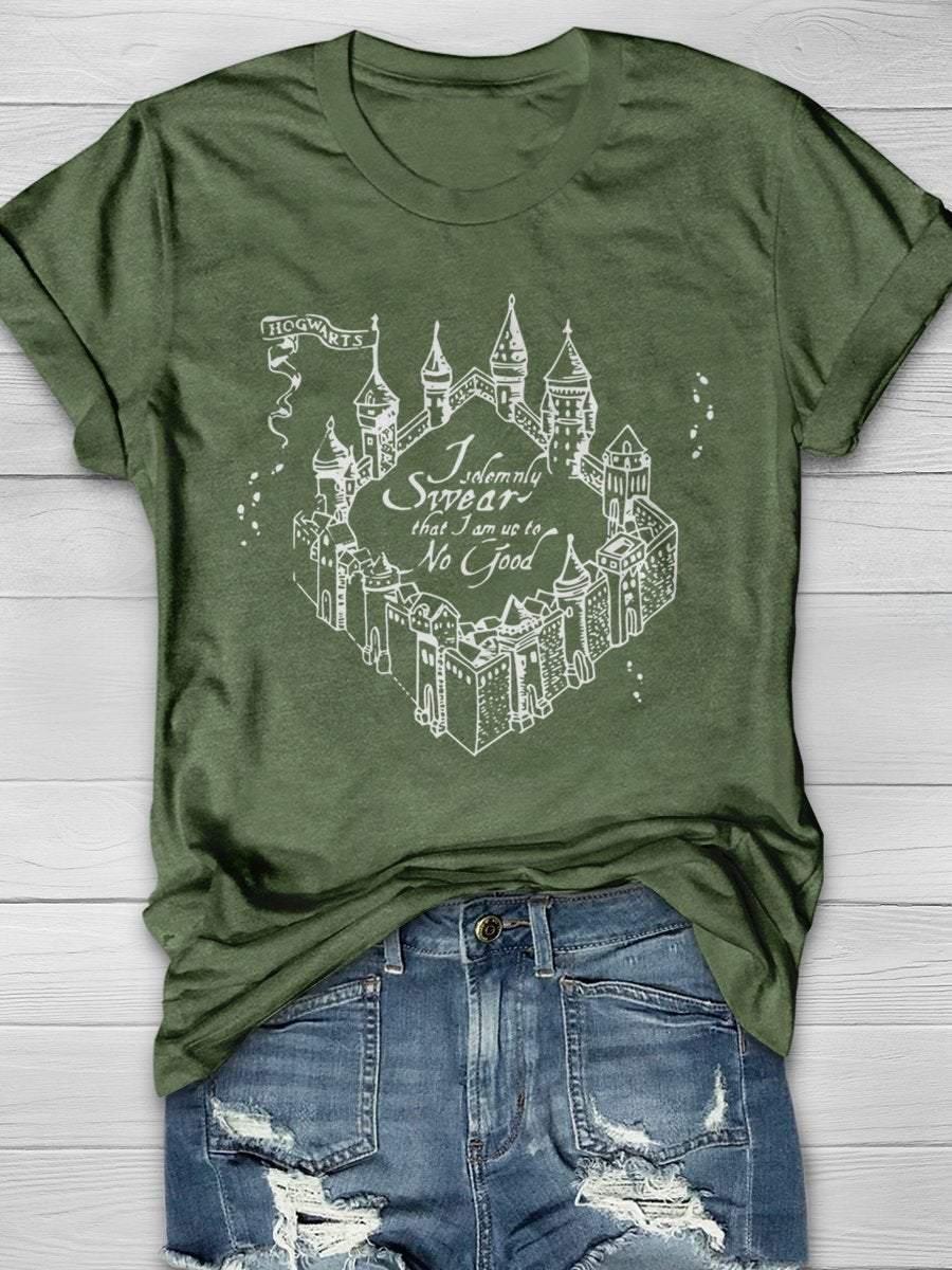 Magic Map School Print Graphic T-shirts