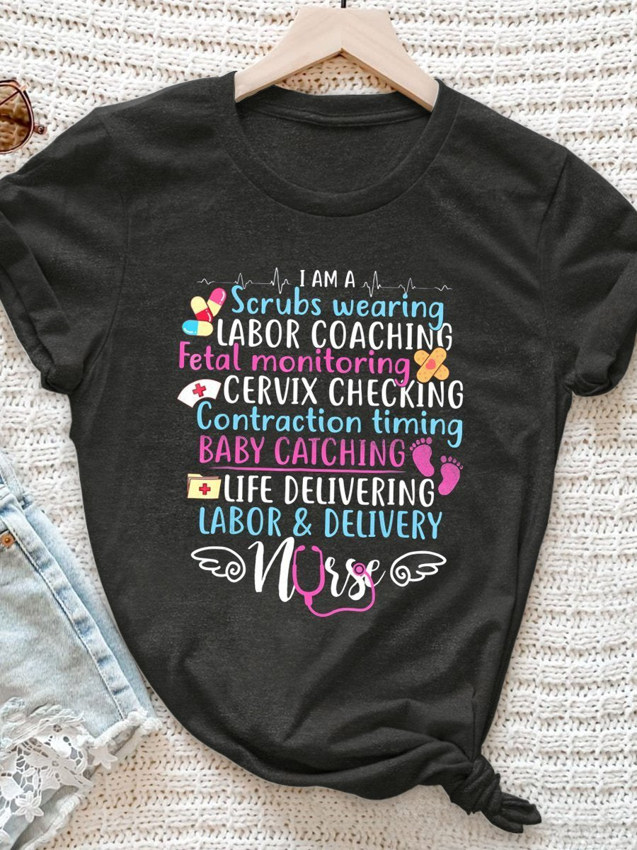 I Am A Nurse Print Short Sleeve T-shirt