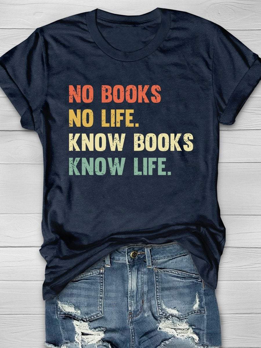Know Books Know Life Print Graphic T-shirts