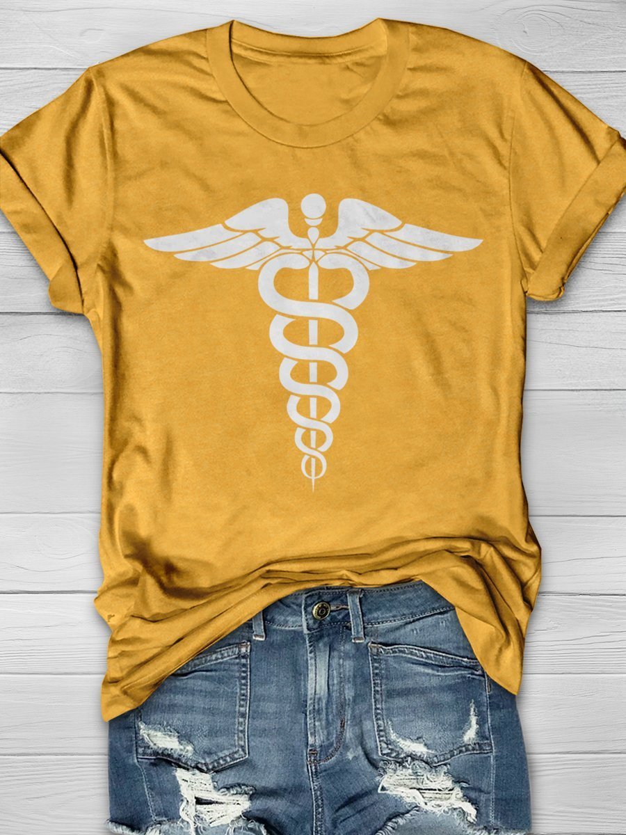 Nurse Print Short Sleeve T-shirt