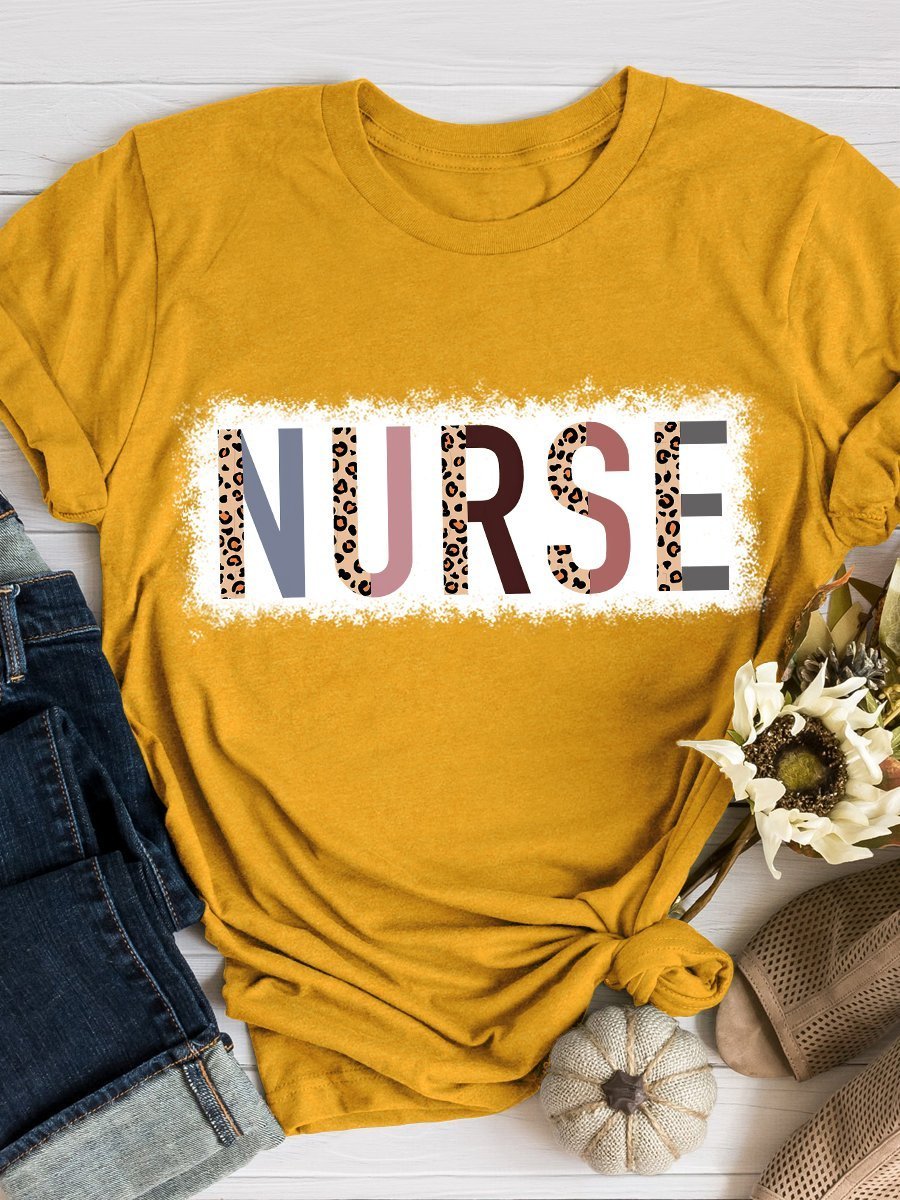 Nurse Print Short Sleeve T-shirt