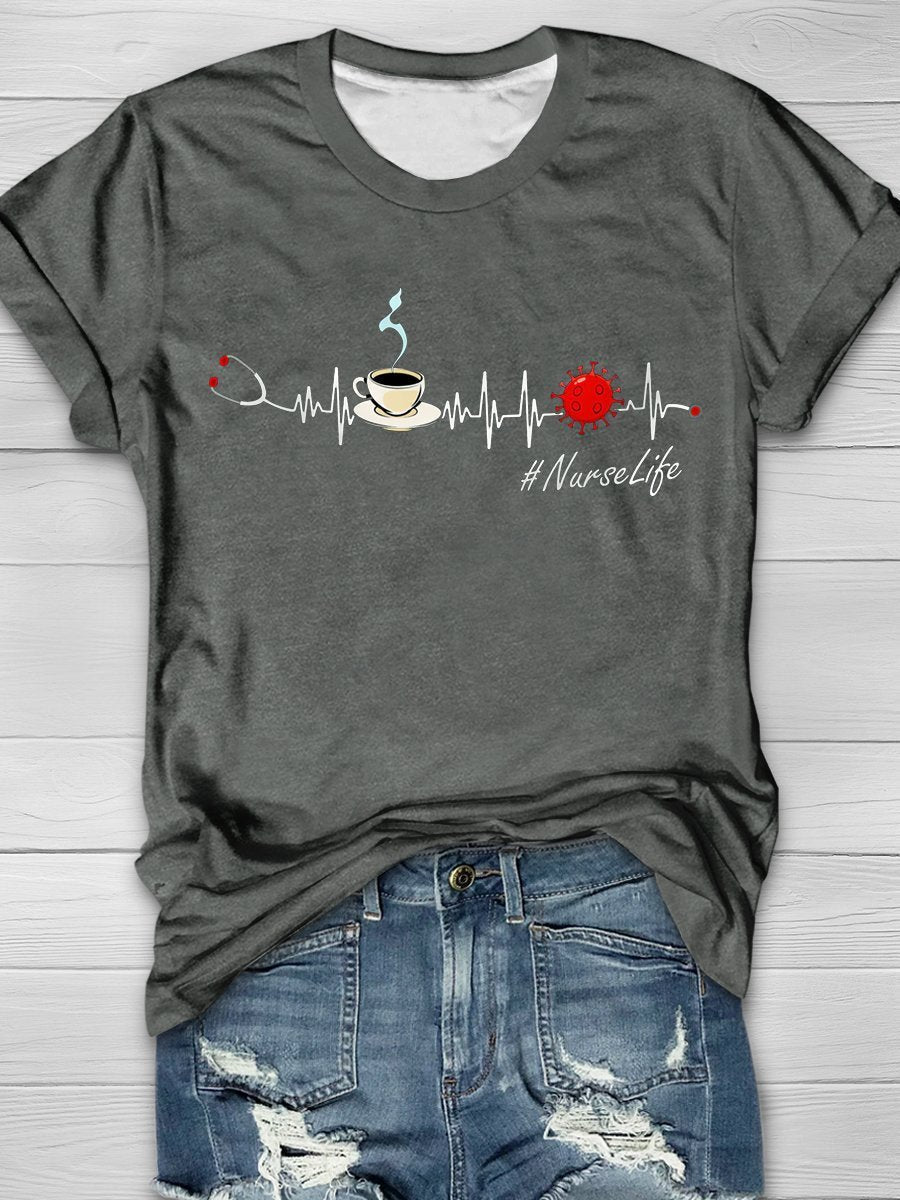 Nurse Life Print Short Sleeve T-shirt