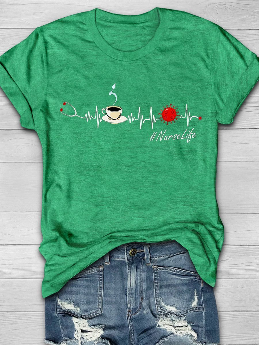 Nurse Life Print Short Sleeve T-shirt