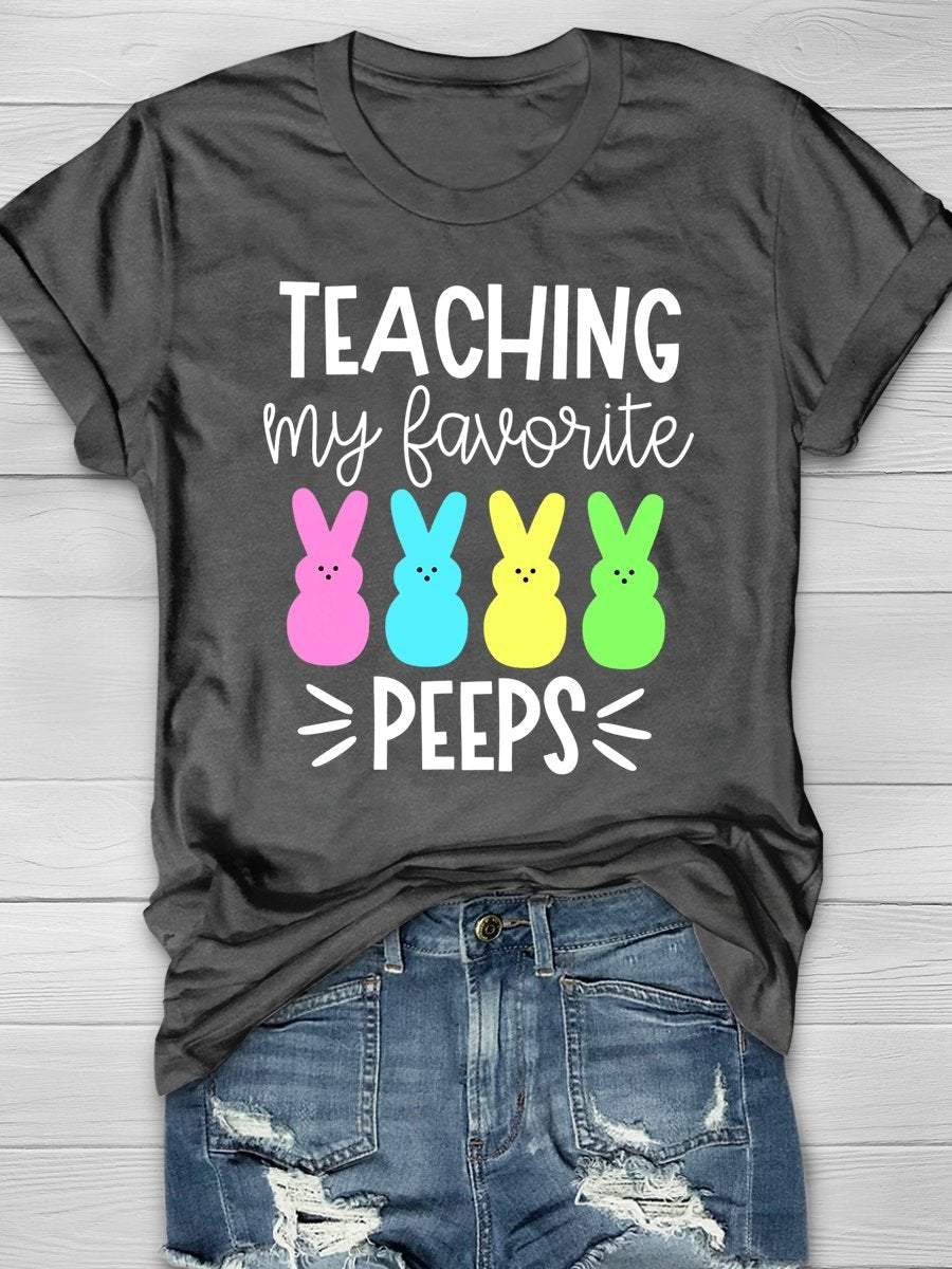 Teaching My Favorite Peeps Print Graphic T-shirts