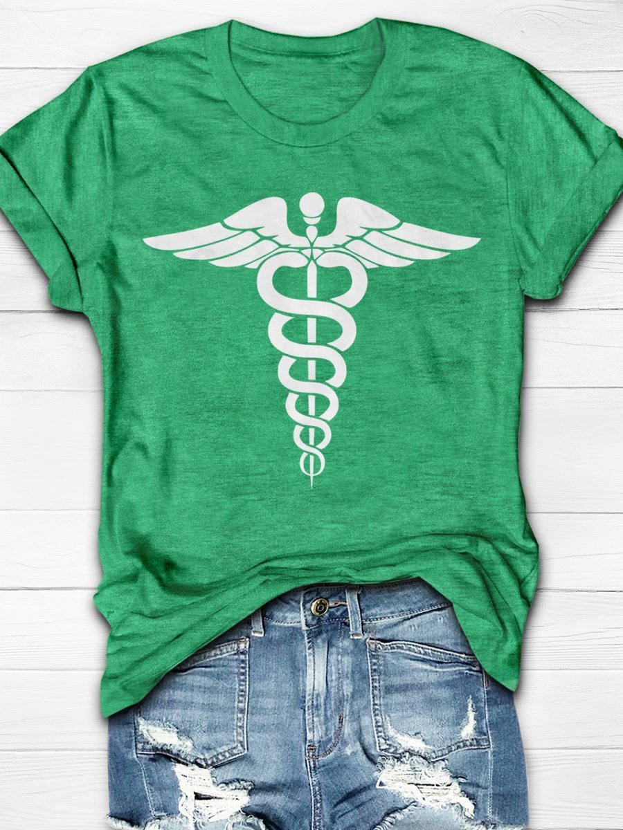 Nurse Print Short Sleeve T-shirt