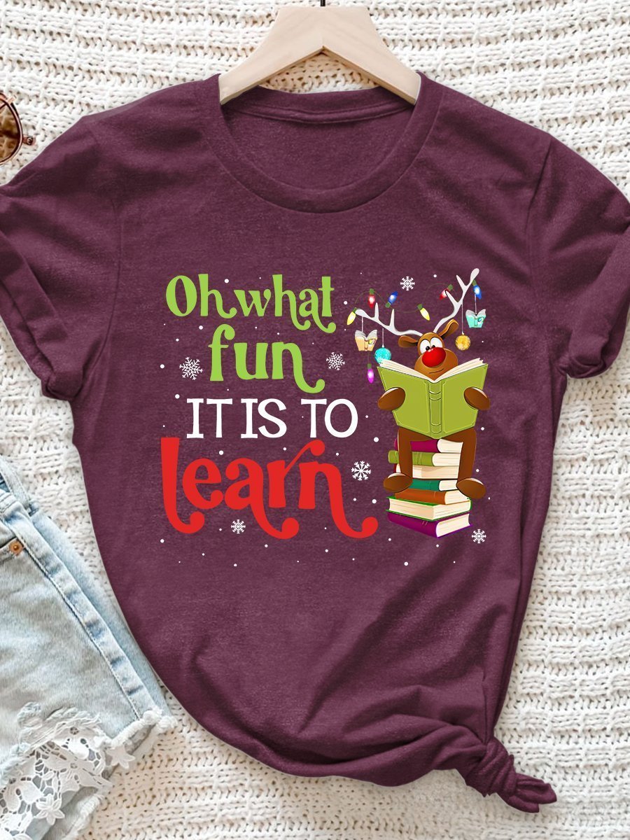 What Fun It Is To Learn Print Graphic T-shirts