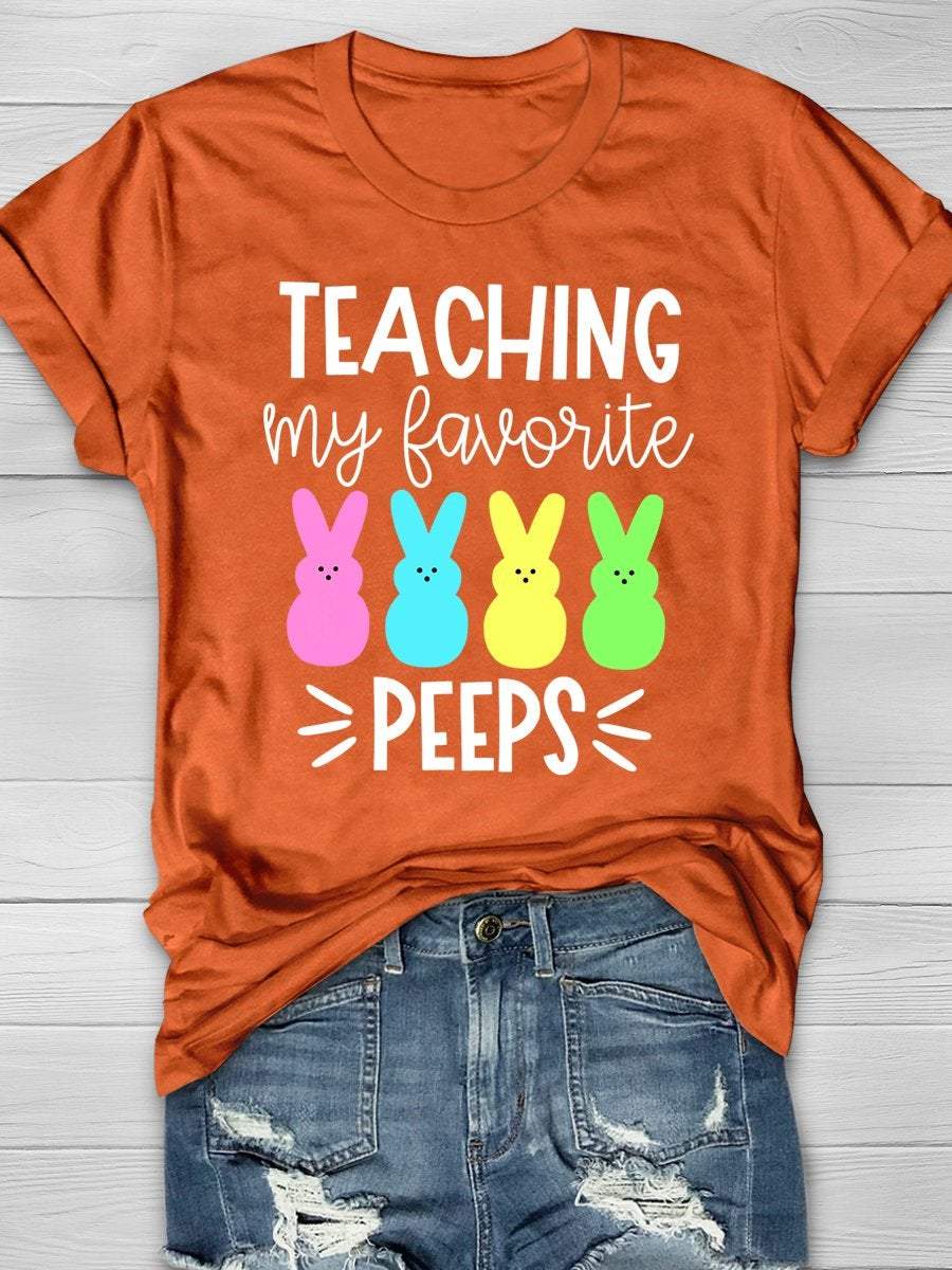Teaching My Favorite Peeps Print Graphic T-shirts