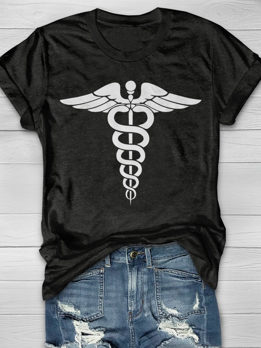 Nurse Print Short Sleeve T-shirt