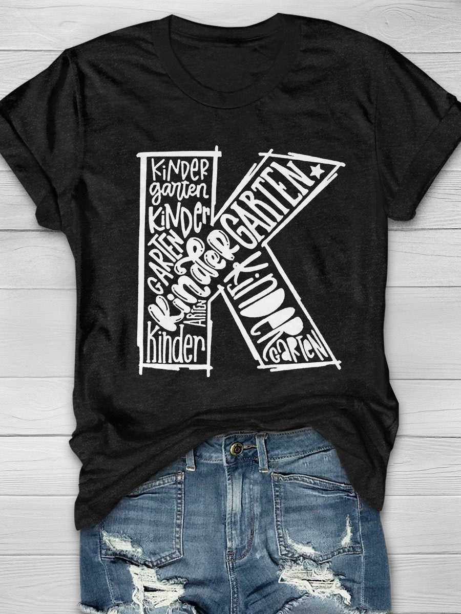 Kindergarten Teacher Print Graphic T-shirts