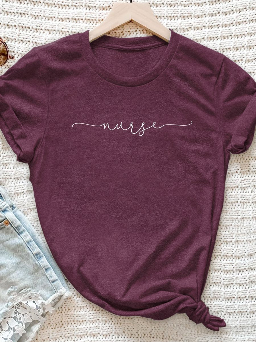 Nurse Print Short Sleeve T-shirt