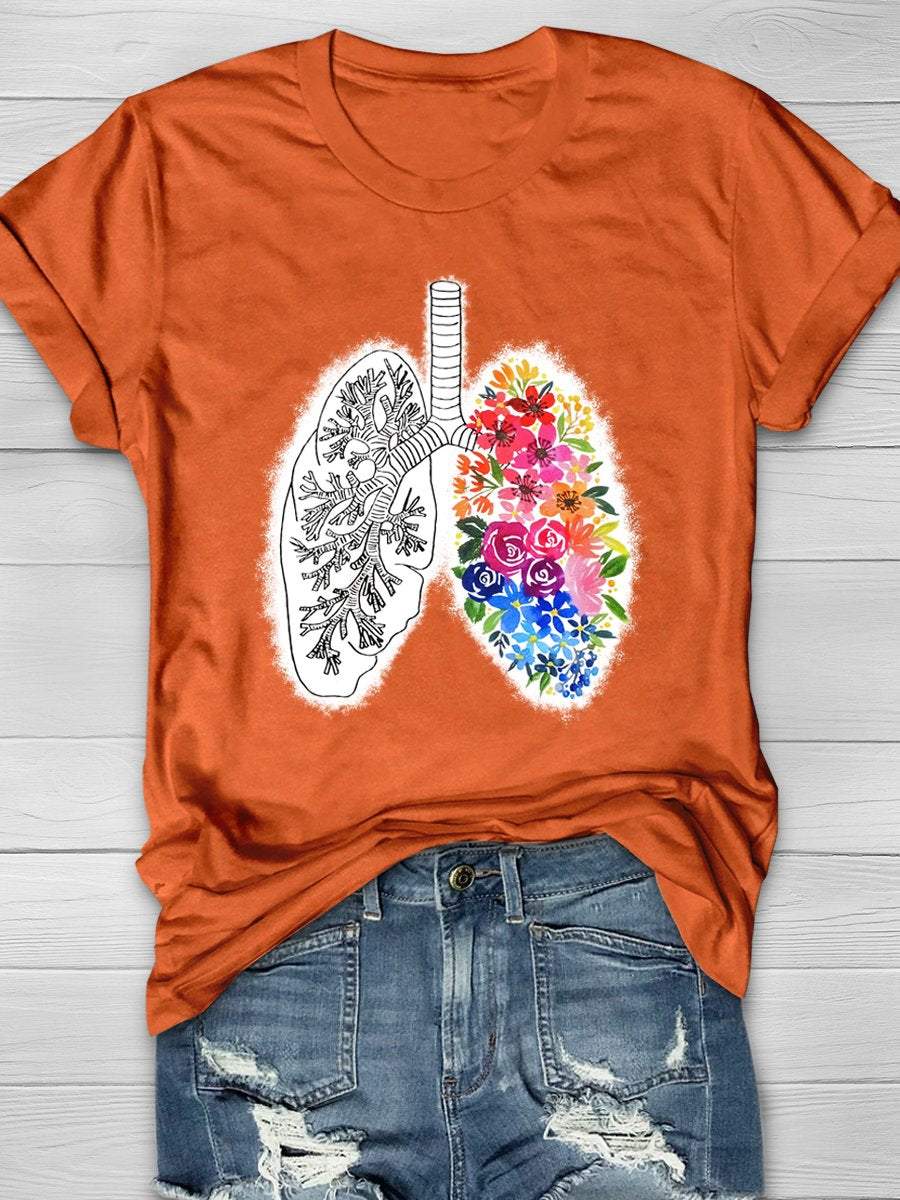 Anatomical Lung Print Short Sleeve T-shirt