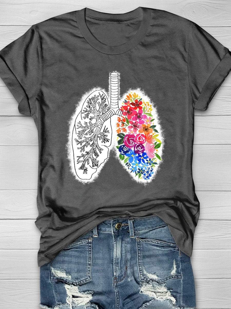 Anatomical Lung Print Short Sleeve T-shirt