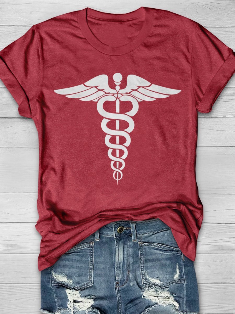 Nurse Print Short Sleeve T-shirt