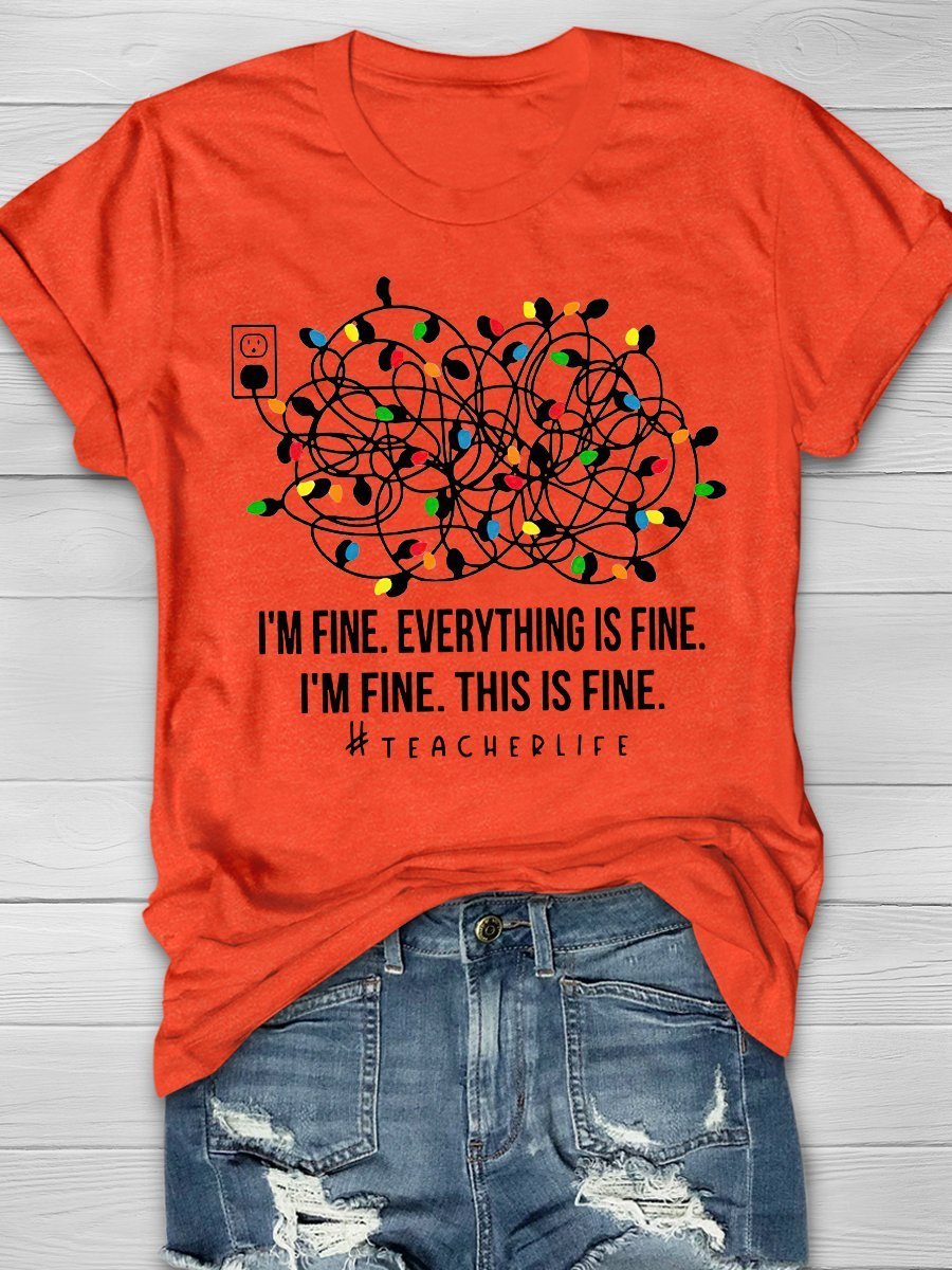 Christmas Teacher Print Graphic T-shirts