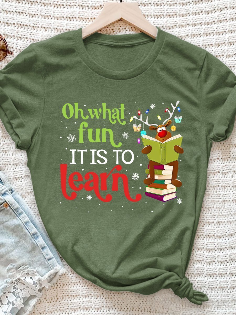 What Fun It Is To Learn Print Graphic T-shirts