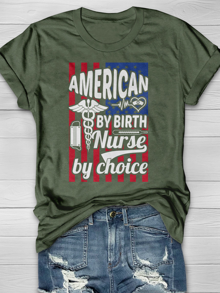 American Nurse Print Short Sleeve T-shirt