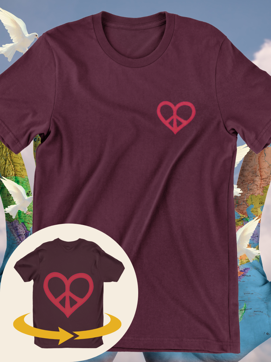 Peace& Love Heart Graphic T-shirts