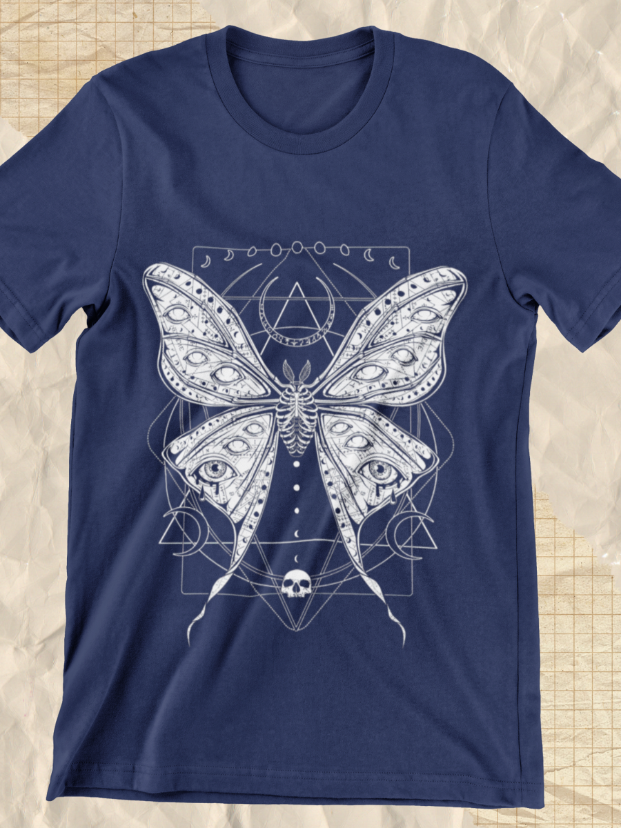 Macabre Luna Moth Graphic T-shirt