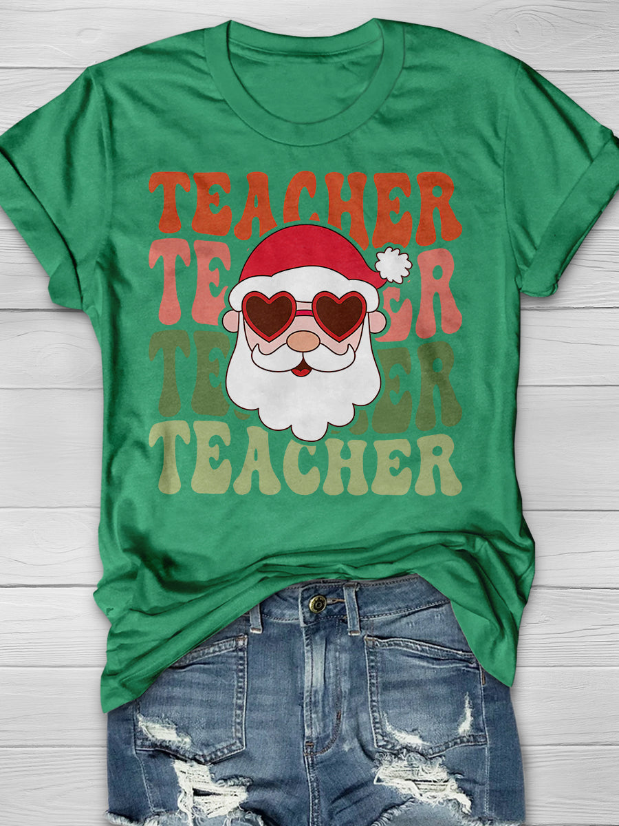 Teacher Christmas Print Graphic T-shirts