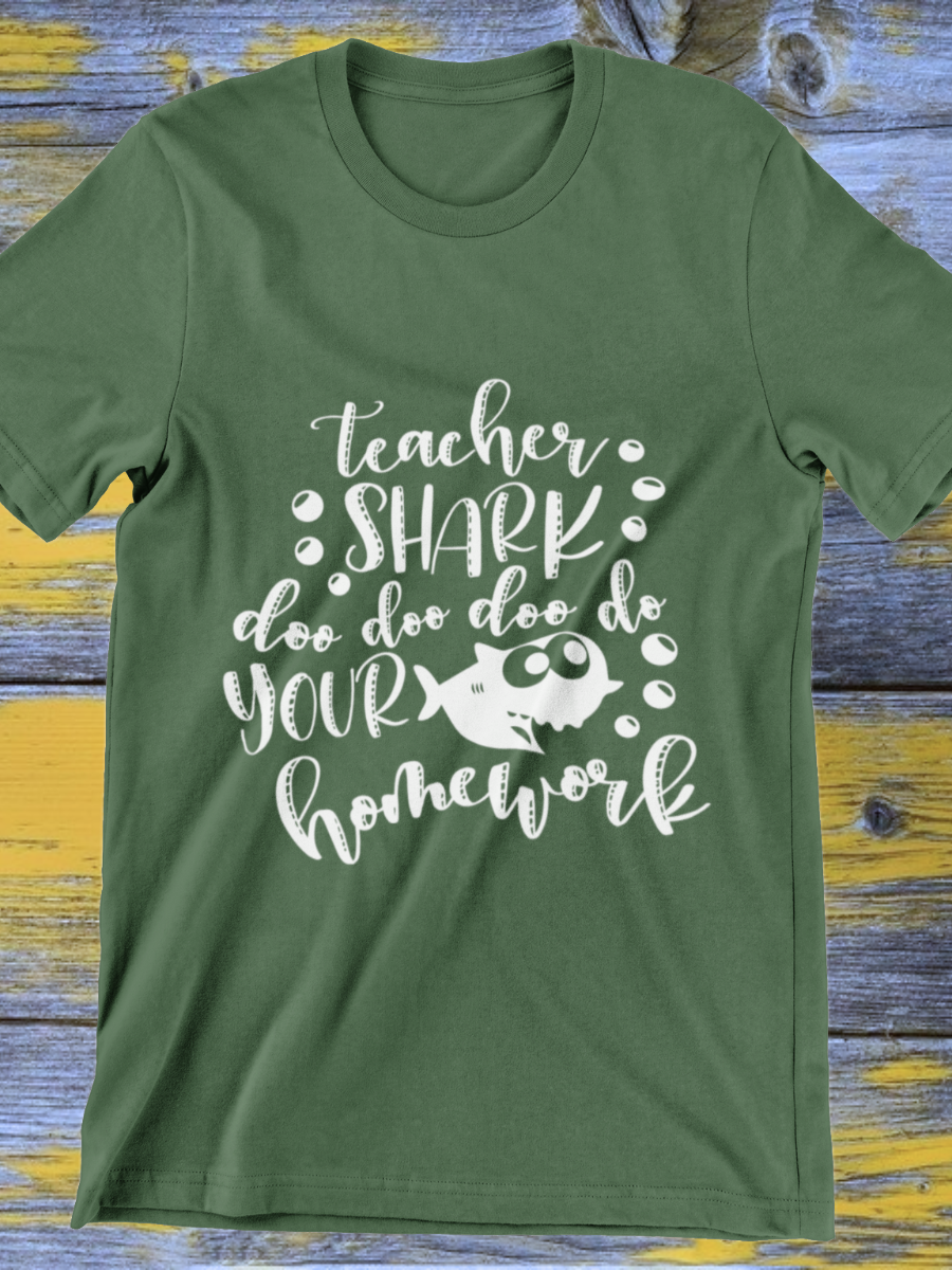 Teacher Baby Shark Graphic T-shirt