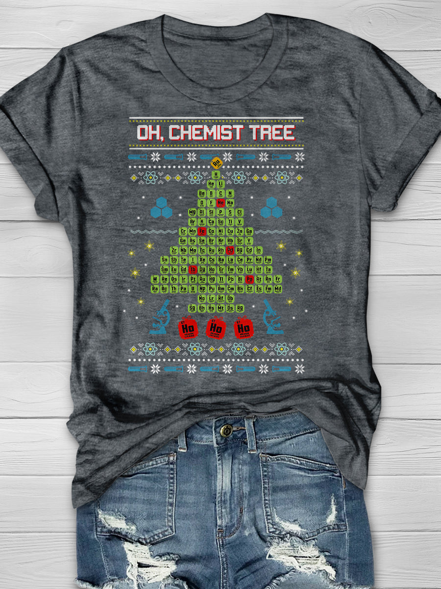 Oh Chemist Tree Print Graphic T-shirts