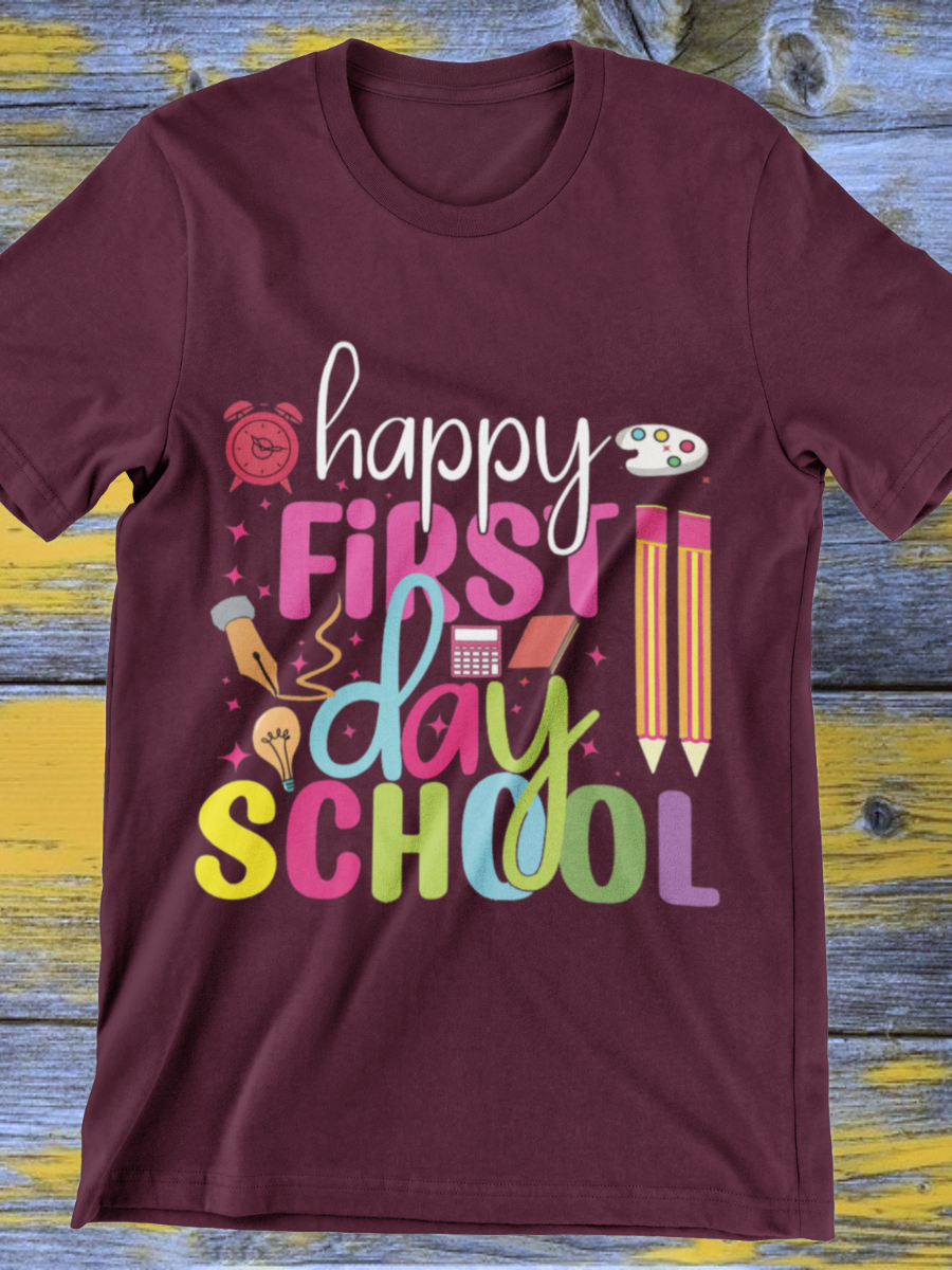 Teacher Happy First Day Of School Graphic T-shirt
