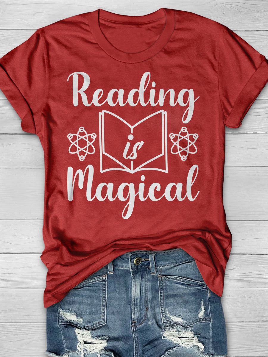 Reading Is Magical Print Graphic T-shirts