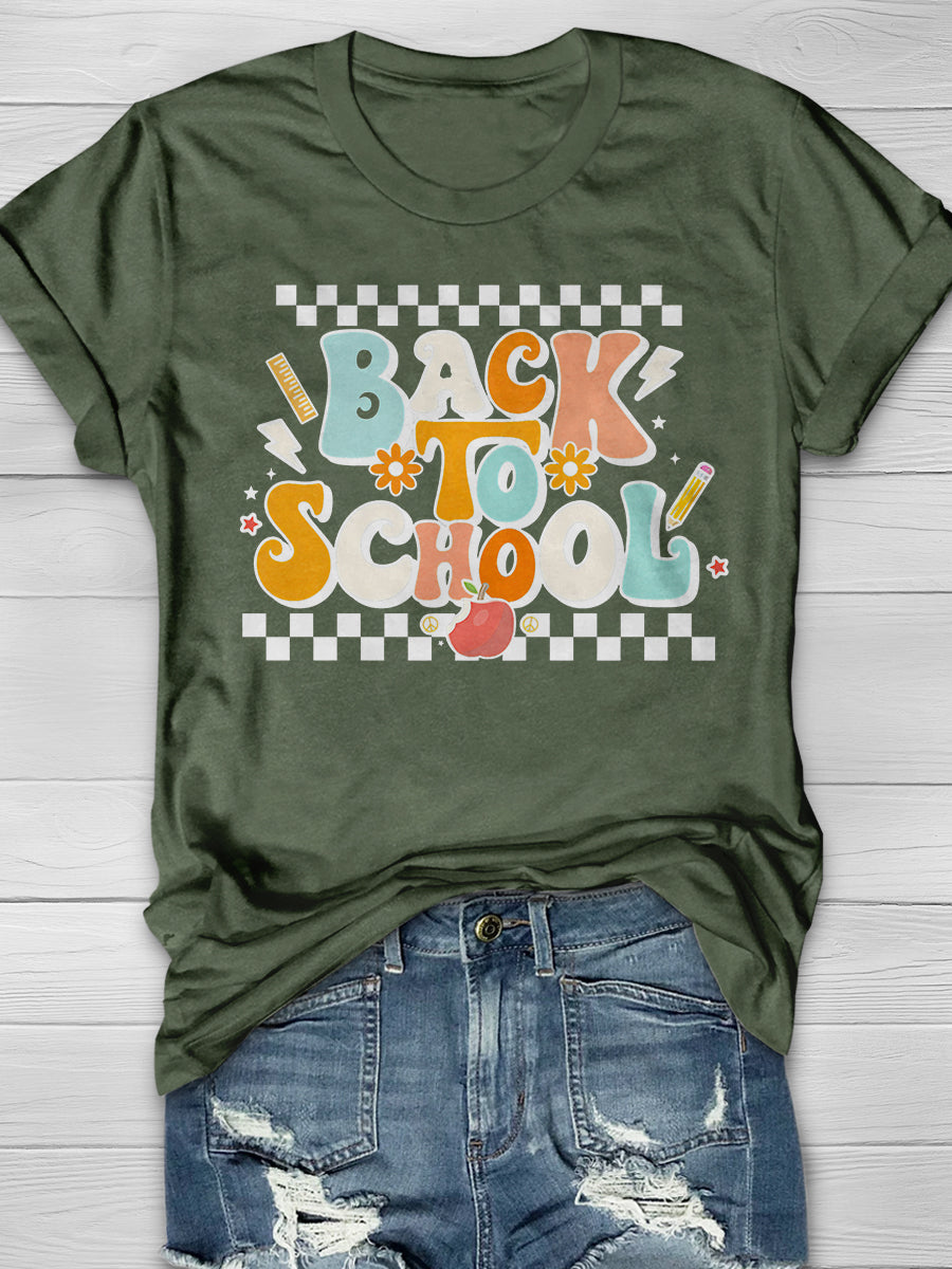 Back To School Print Graphic T-shirts