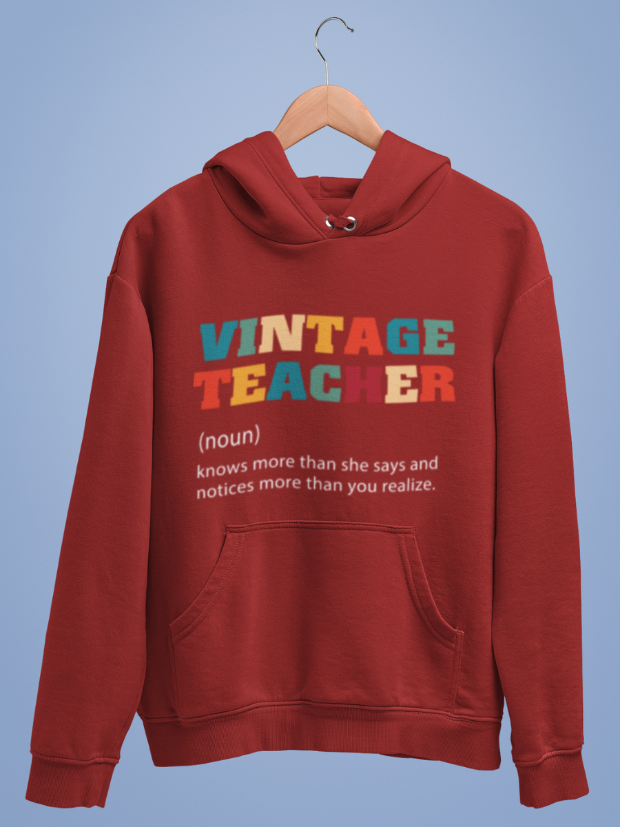 Vintage Teaher Graphic Pure Cotton Hoodie