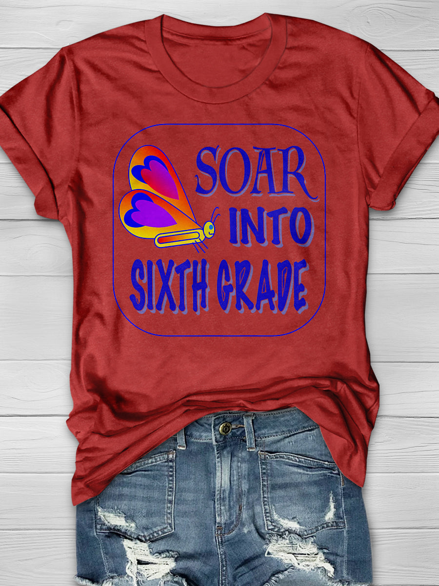 Soar Into Sixth Grade Print Graphic T-shirts