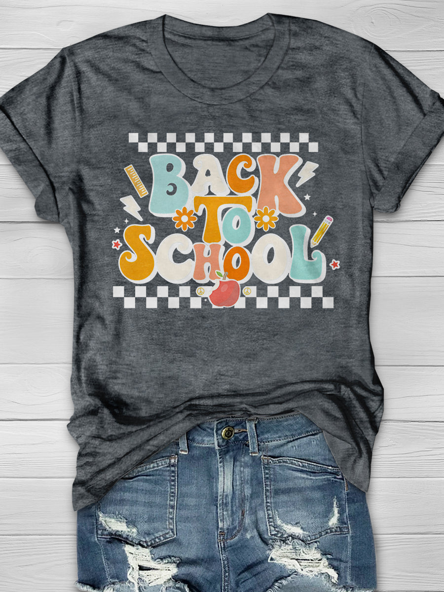 Back To School Print Graphic T-shirts
