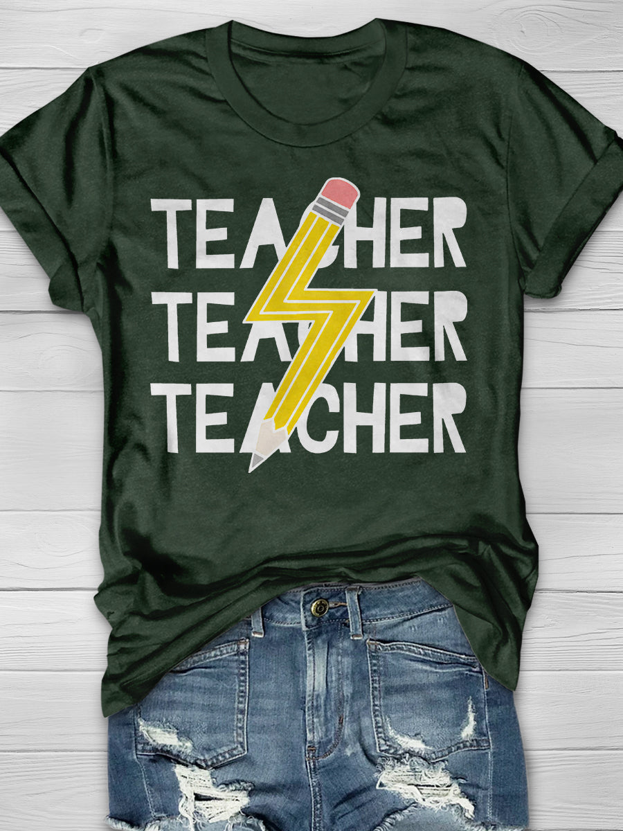 Teacher Print Graphic T-shirts