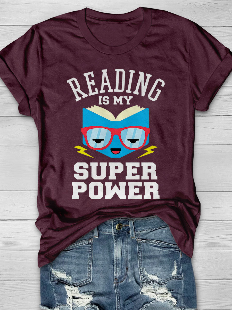Reading is my Superpower Print Short Sleeve T-shirt