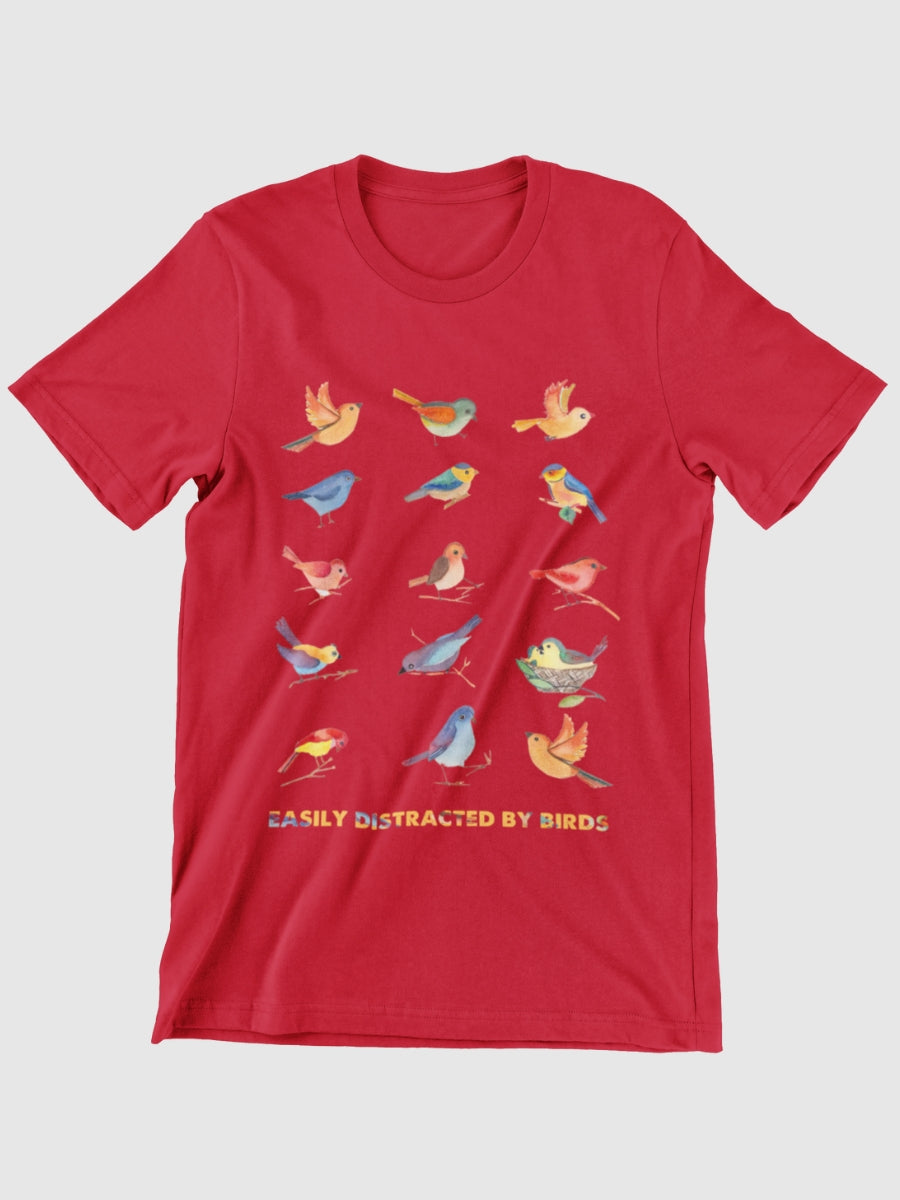 Bird Lover Easily Distracted By Birds Graphic T-shirt