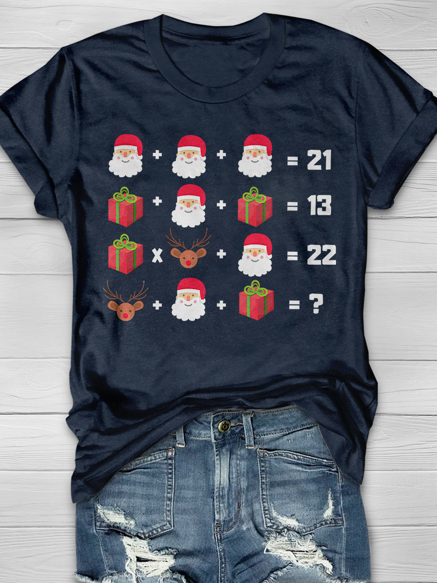 Christmas Math Print Graphic T-shirts
