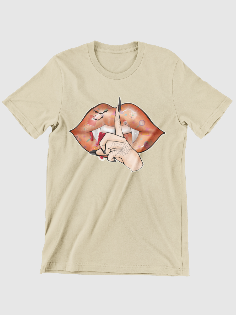 Halloween Vampire Mouth Shh Graphic T-shirt