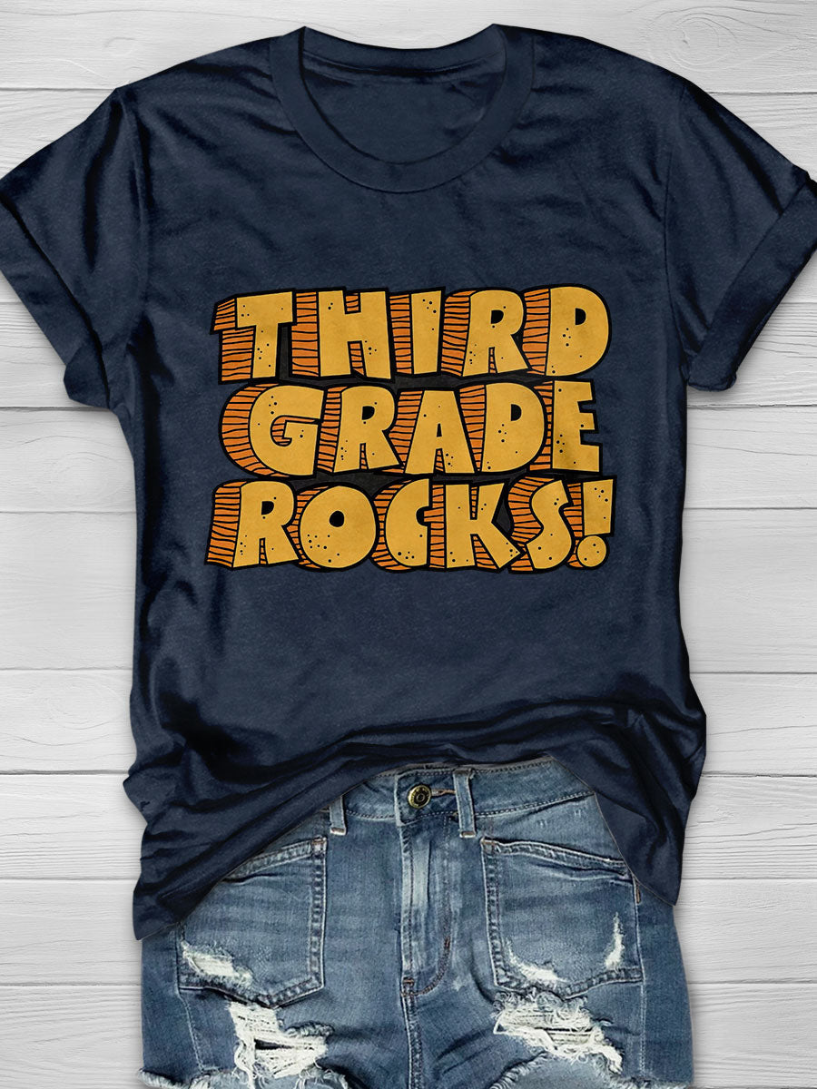 Comfort Colors® Third Grade Rock Print Short Sleeve T-shirt