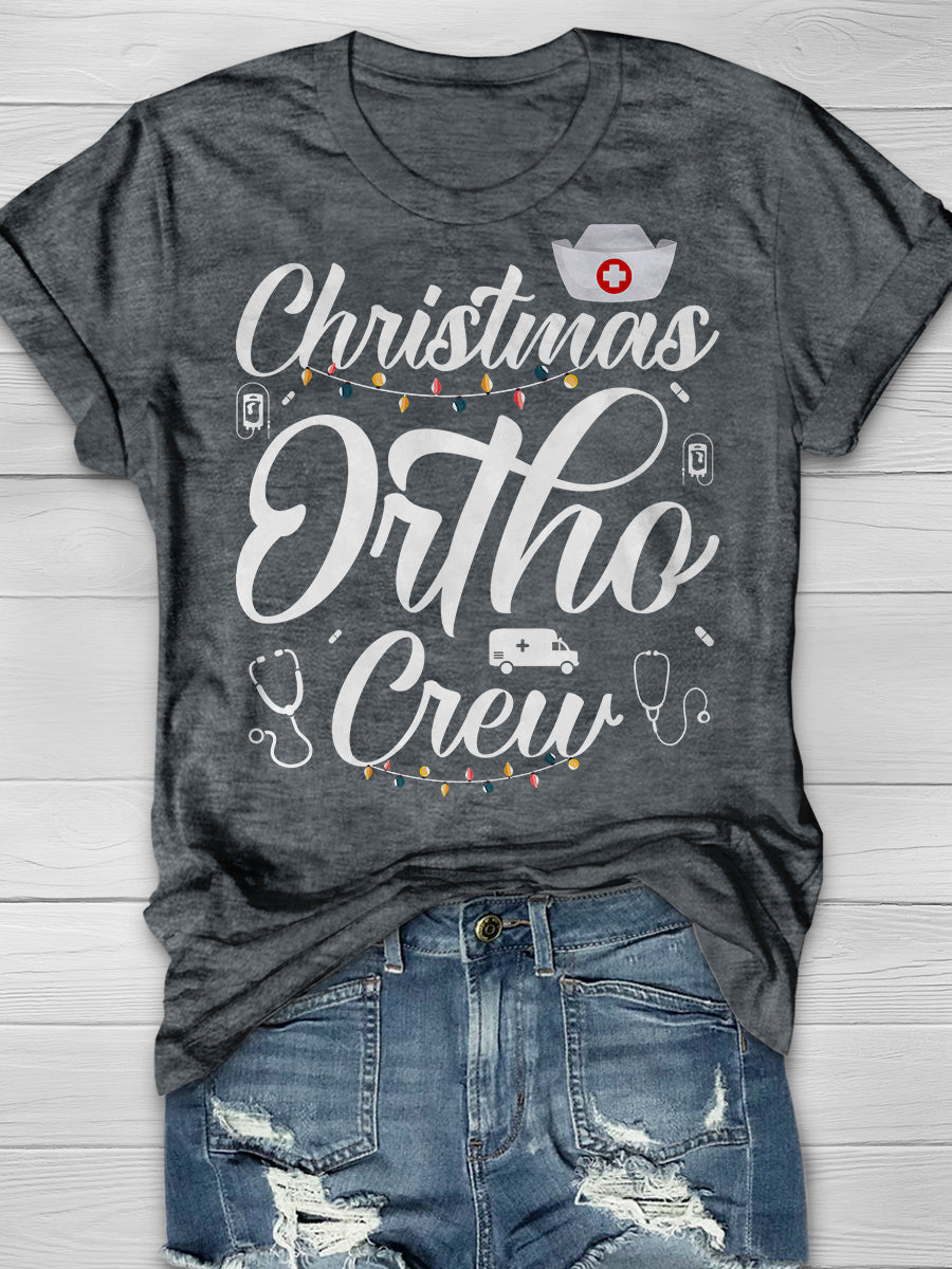 Christmas Ortho Crew Print Short Sleeve T-shirt