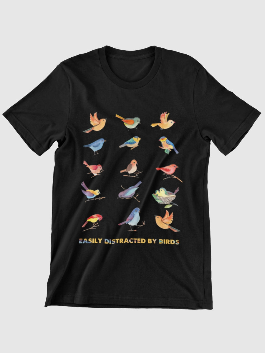 Bird Lover Easily Distracted By Birds Graphic T-shirt