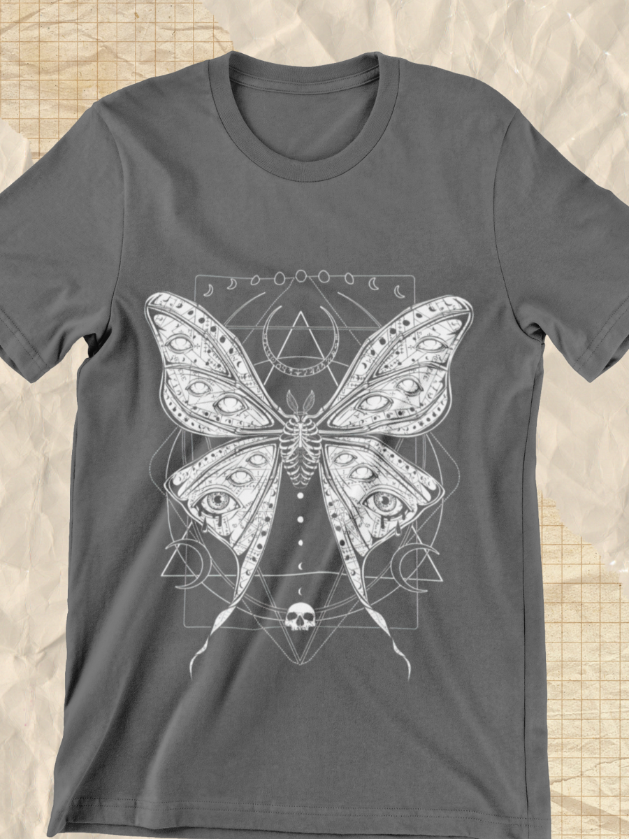 Macabre Luna Moth Graphic T-shirt