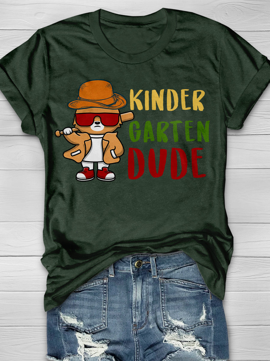 Kinder Dude Print Graphic T-shirts