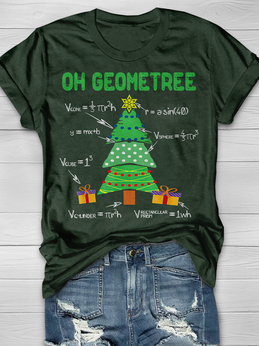 Geometry Math Teacher Christmas Print Graphic T-shirts