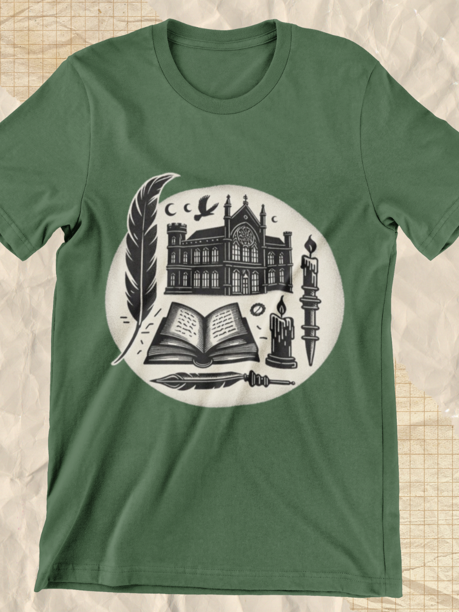 Dark Academia Sketch Graphic T-shirt