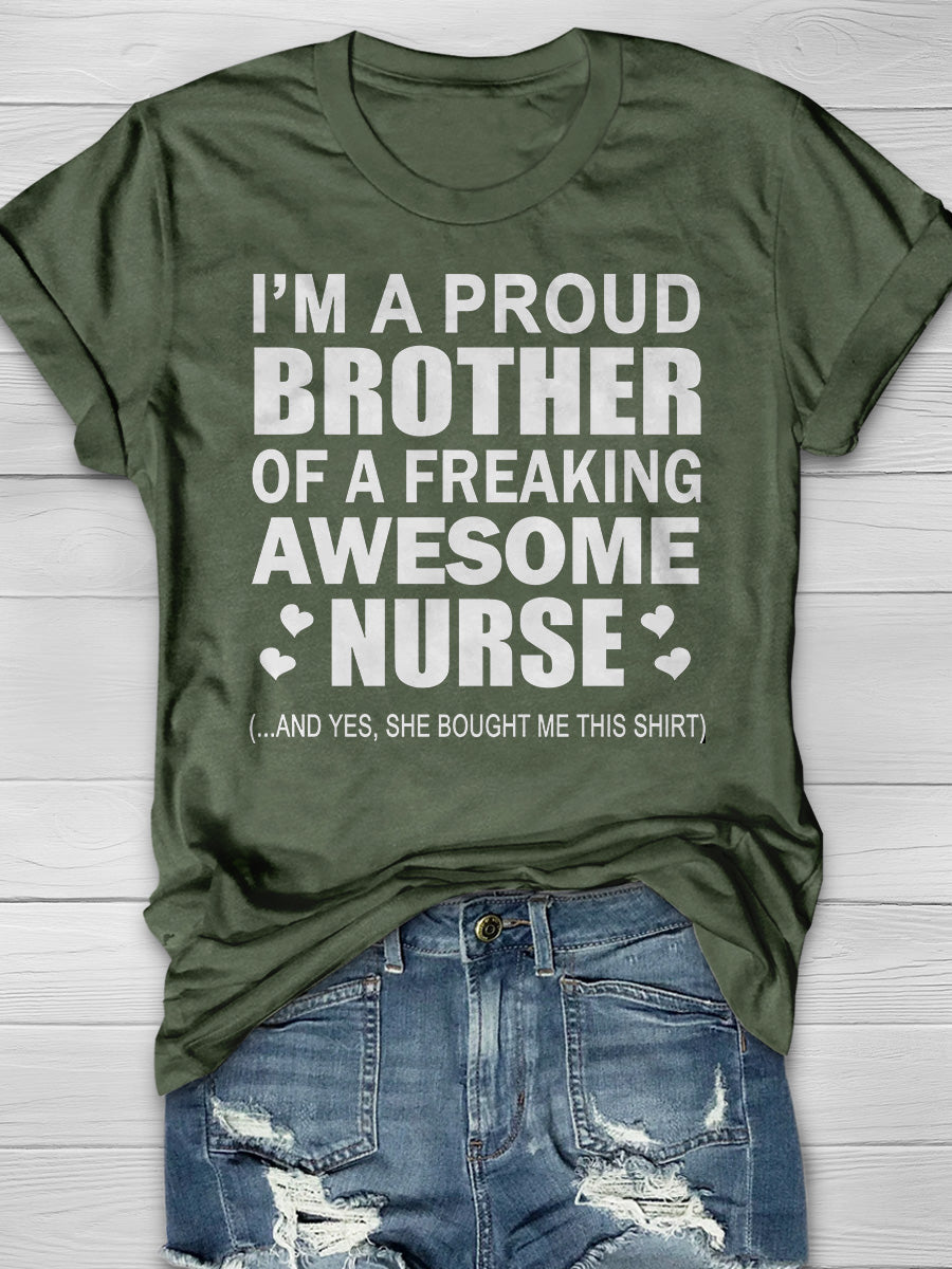 Awesome Nurse Print Short Sleeve T-shirt
