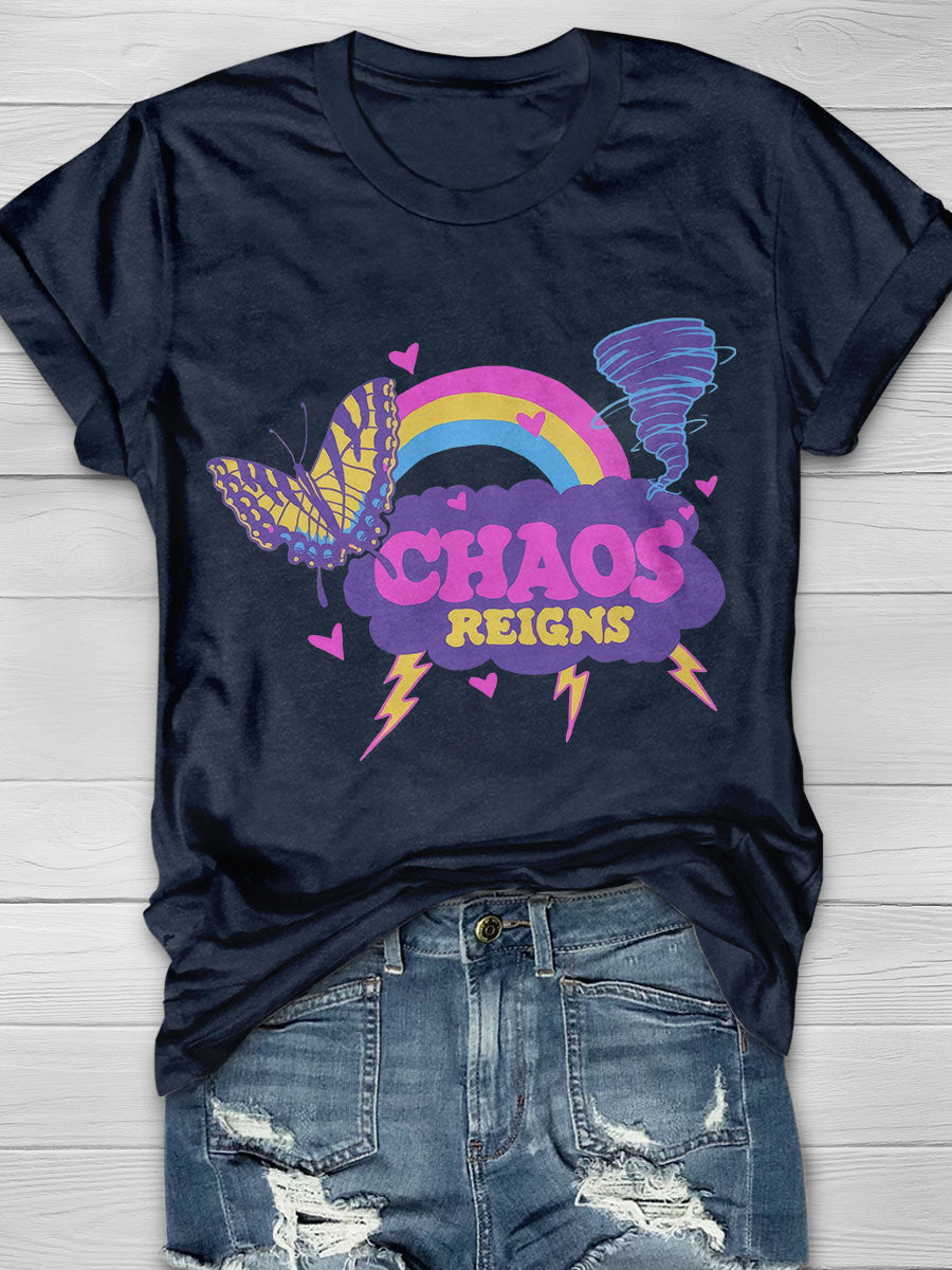 Chaos Print Short Sleeve T-shirt