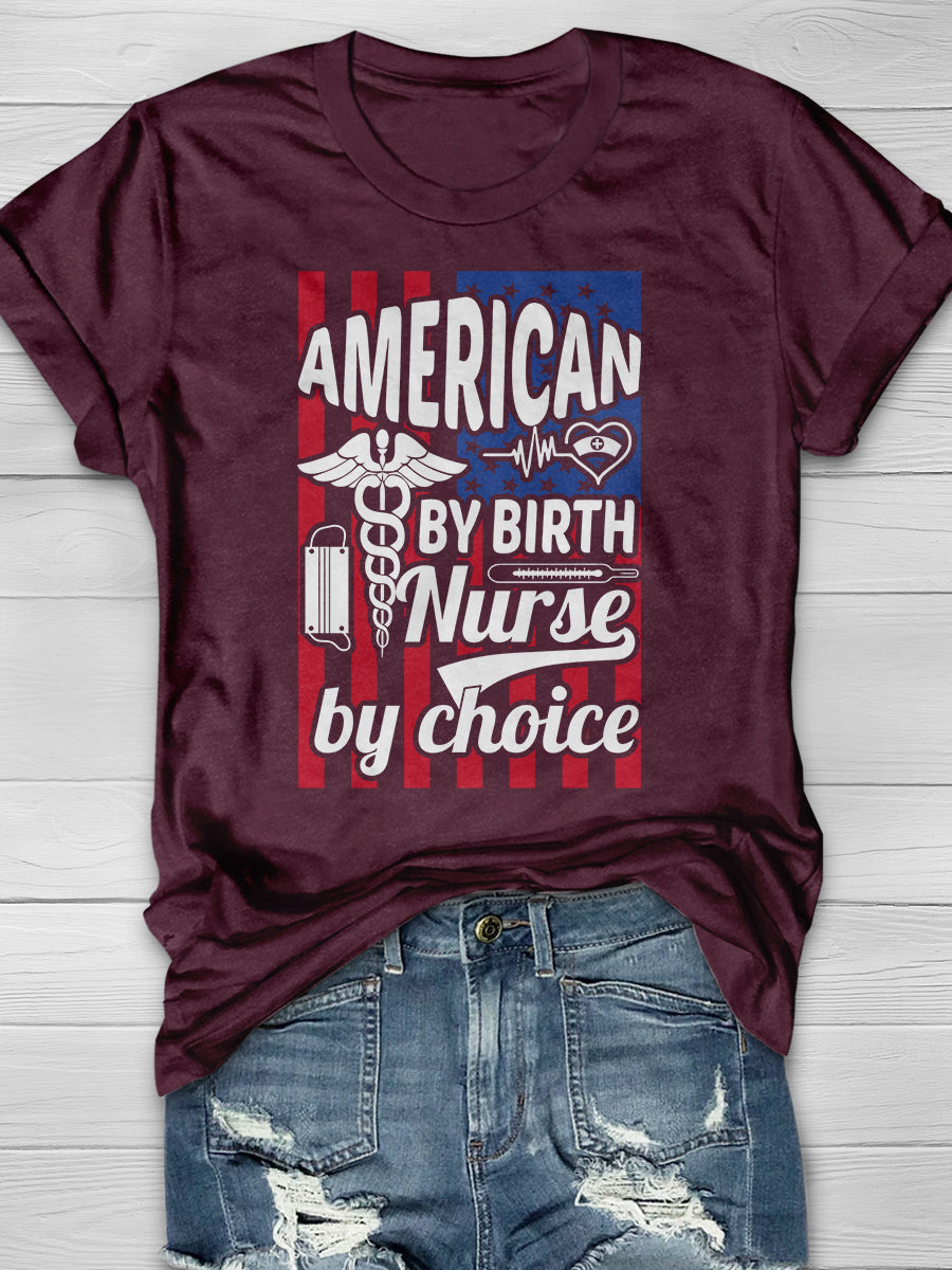 American Nurse Print Short Sleeve T-shirt