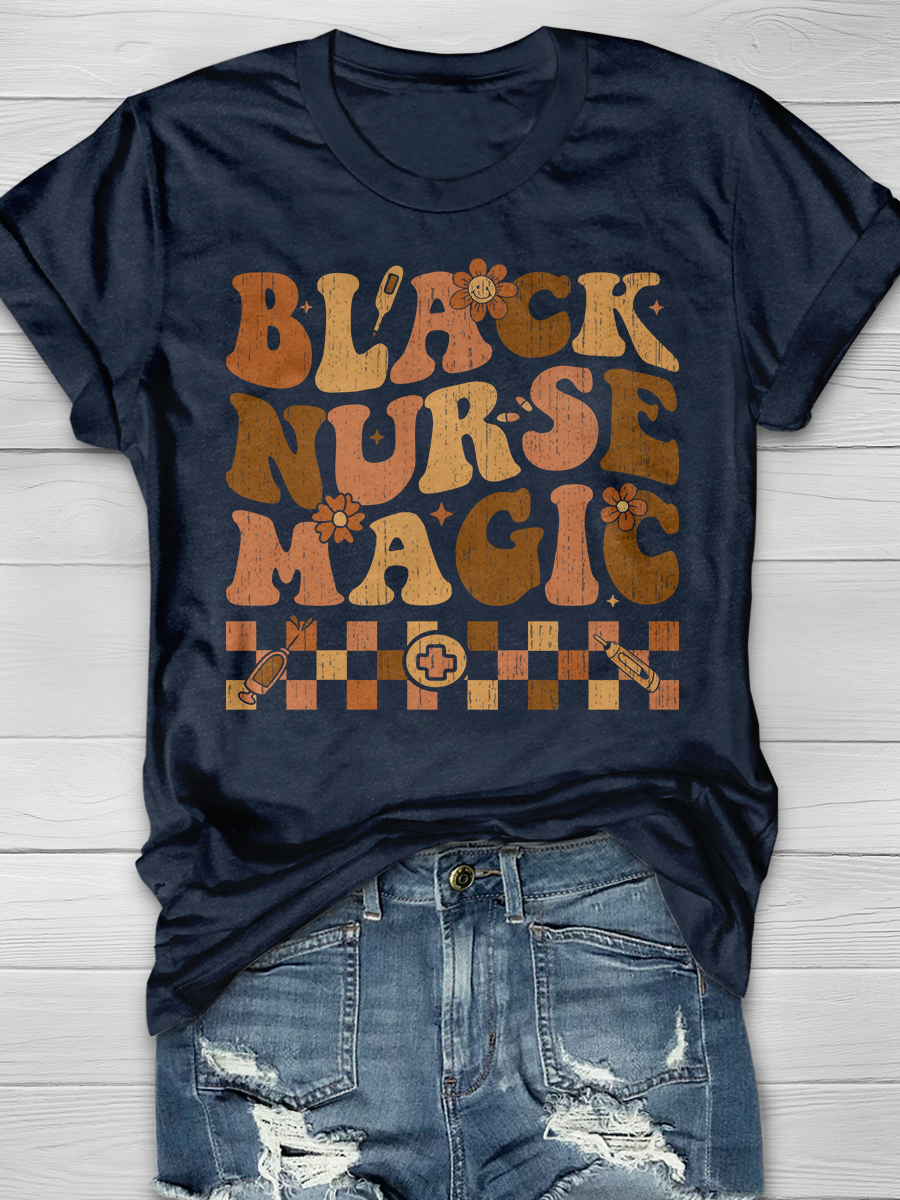 Black Nurse Magic Graphic T-shirts